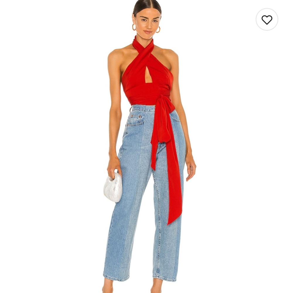 Superdown Jennifer Wrap Top from Revolve. Red, size small. Worn once!